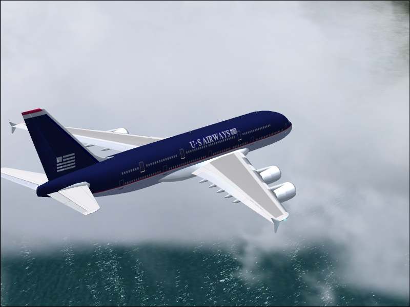 Us Air Airbus A380-200 This Is A Complete Aircraft, Panel, And Texture File