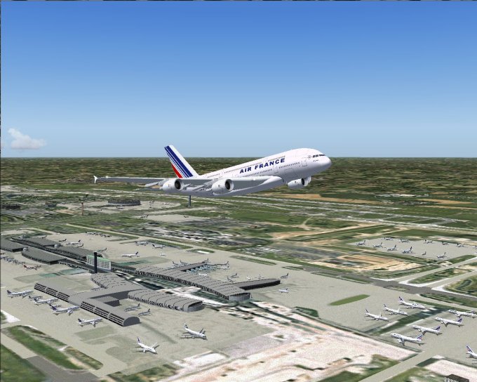 Flightsim Fs2004/Fs9/Fs2004 Airbus A380-800 Air France Livery High Quality Gmax Model Of T