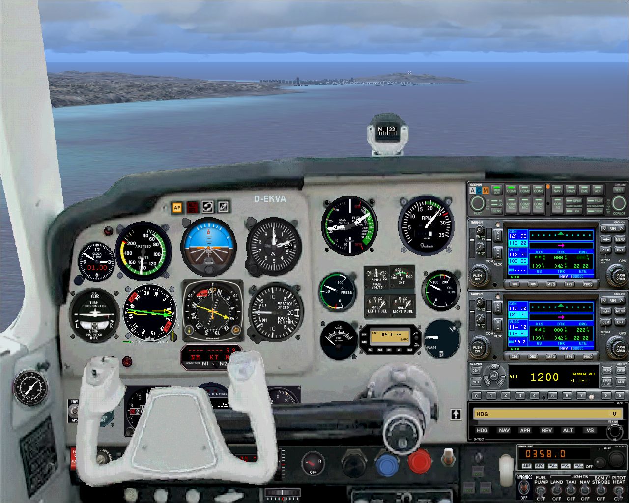 Fs2004 Picturereal Panel For Beech-Debonair Or -Bonanza With Full Internal Views Made By H