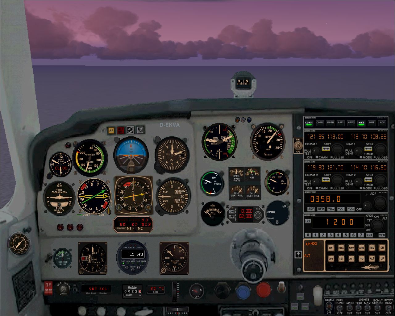 Fs2004 Picturereal Panel For Beech-Debonair Or -Bonanza With Full Internal Views Made By H