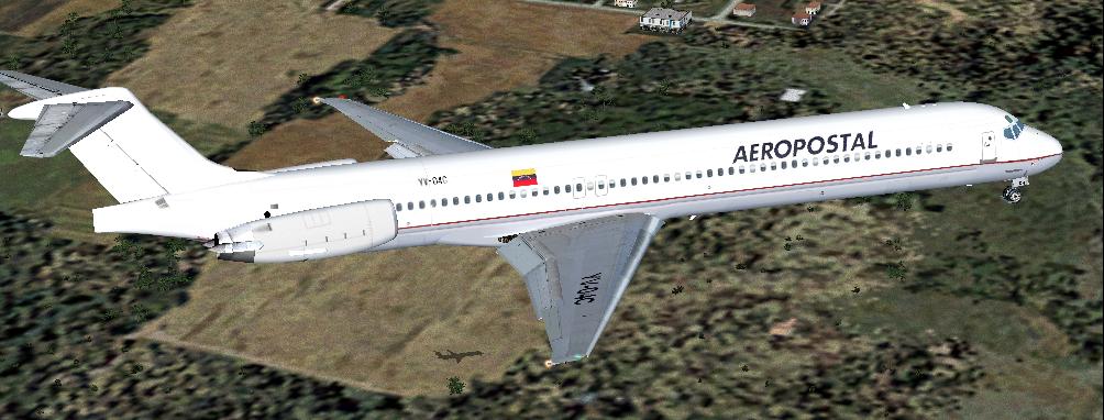 Fs2004 Aeropostal Alas De Venezuela Md-83, Registration Yv-04C
