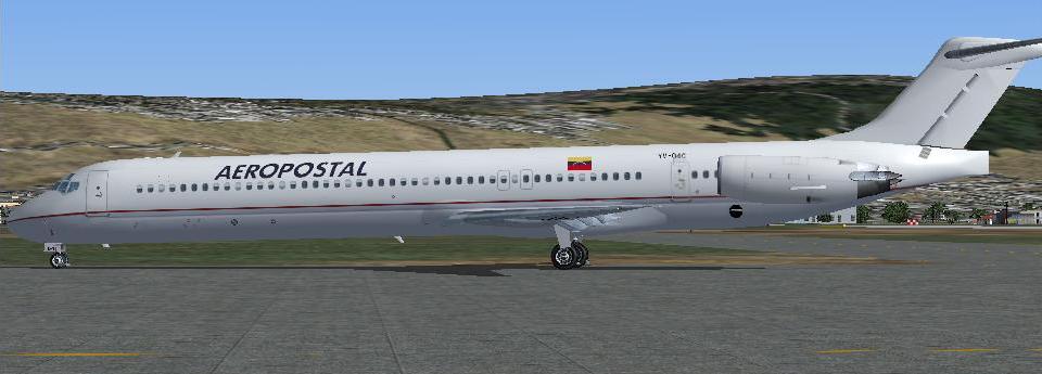 Fs2004 Aeropostal Alas De Venezuela Md-83, Registration Yv-04C