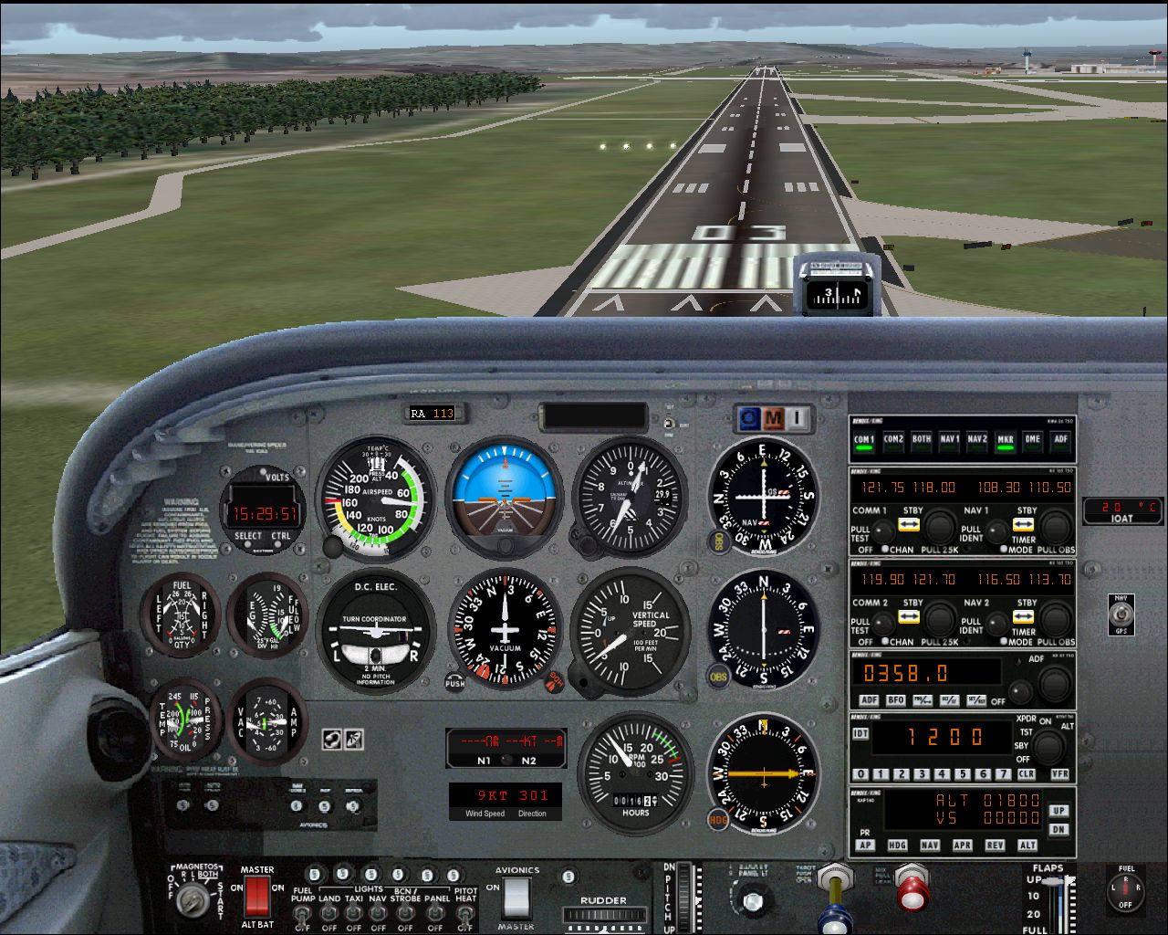 Fs2004 Photoreal Alternative Mainpanel For Realair Cessna 172 Sp Skyhawk With Virtual Cock
