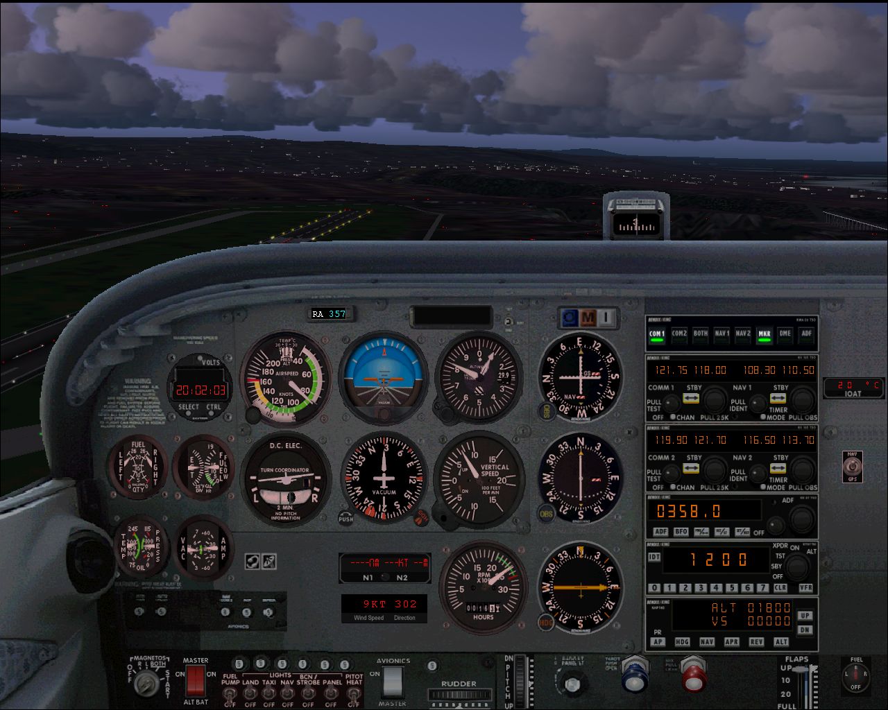 Fs2004 Photoreal Alternative Mainpanel For Realair Cessna 172 Sp Skyhawk With Virtual Cock