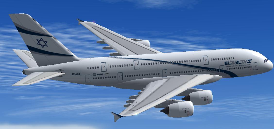 Flightsim Fs2004/Fs9/Fs2004 Airbus A380-800 El-Al Livery High Quality Gmax Model Of The Ai