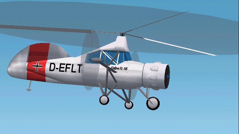 Fs2002 Flettner Fl-185 Heliogyro German One-Man, Reconnaissance Heliogyro With Enclosed Ca
