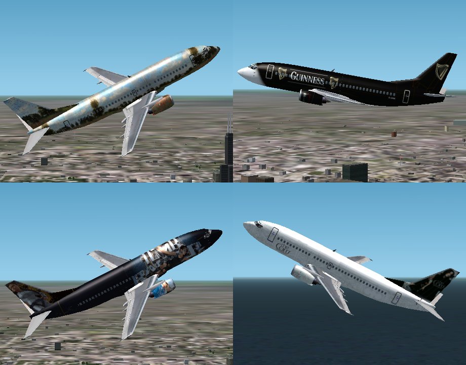 Boeing 737 - 300 Ryanair, Yellow Plane, This Is A Real Plane, The 5 Others Planes Are Fict