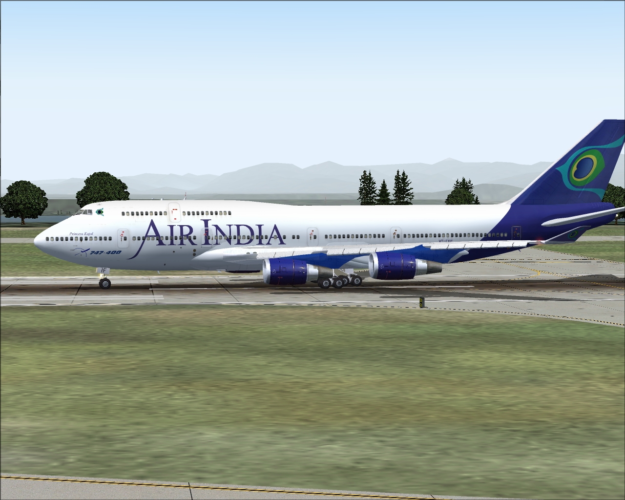 Posky Air India Fictional 747-400 For Fs2002/2004 This Repaint Uses Tailored Picturerealis — 1
