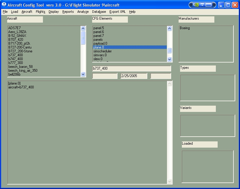 Fs2004/2 Aircraft Config Tool Version 3.0 For Windows Xp Shareware Aircraft, Flight And Fl