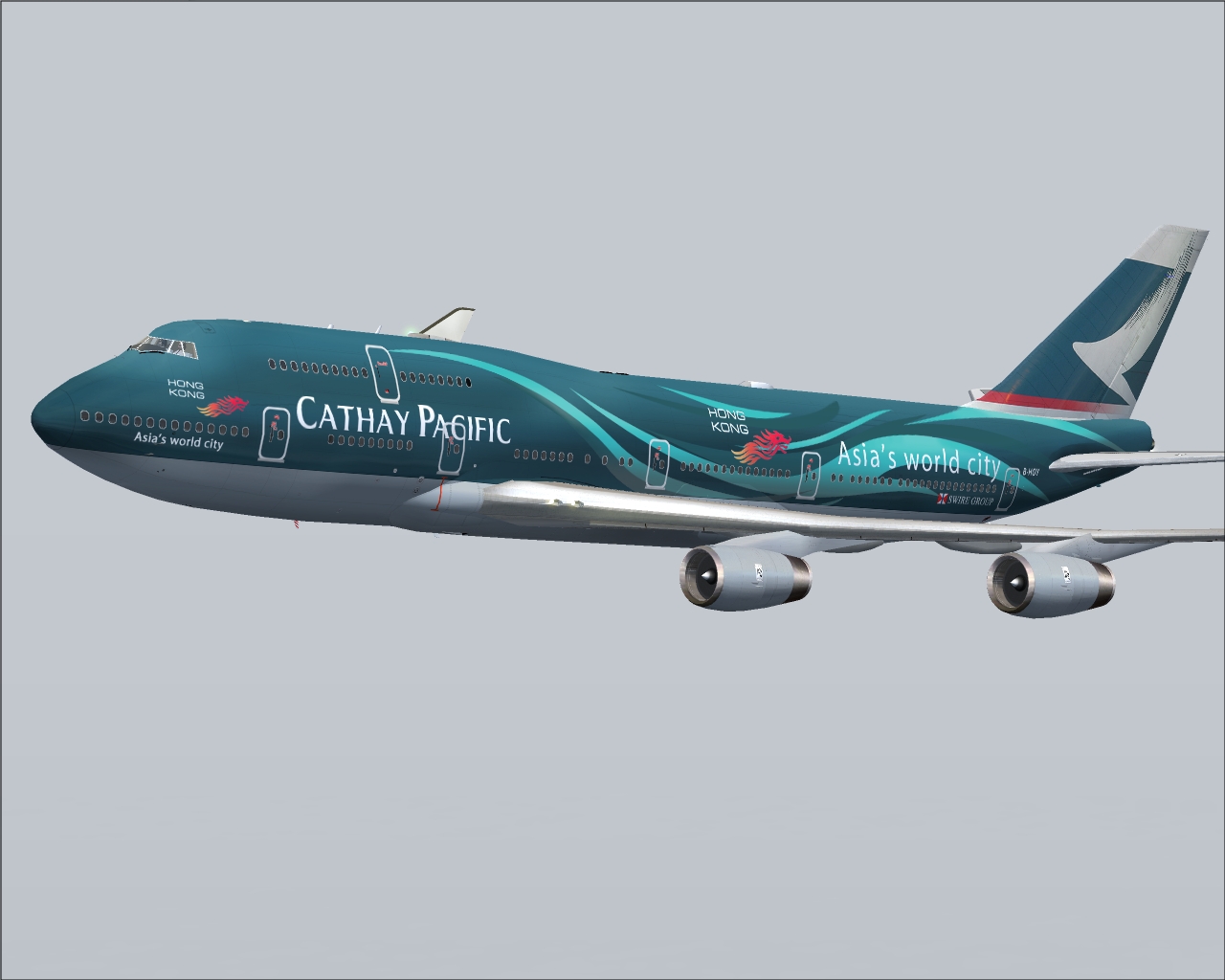 Cathay 747-467 B-Hoy For Fs2002/2004 As Requested By Sandpiper N121Pp!