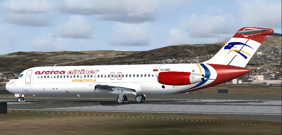 Fs2004 Aserca Airlines Douglas Dc-9-31 , Registration Yv-708C