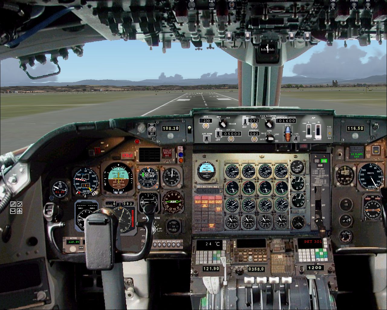Fs2004 Picturereal Panel Boeing B747-200 With Wingviews For Posky B747-200/300 Aircraft By