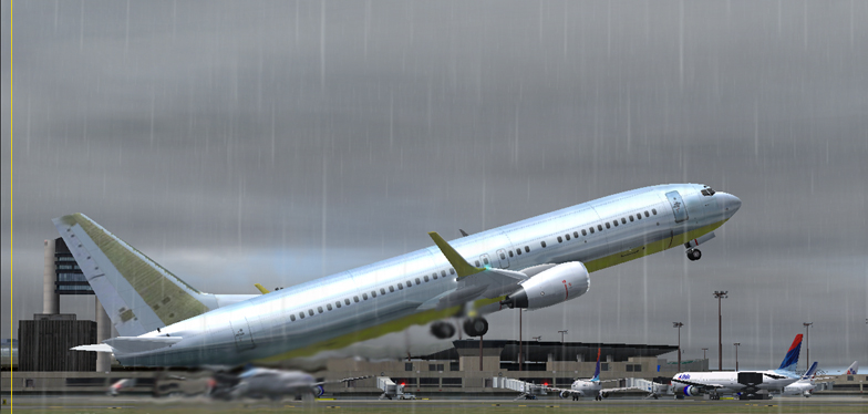 A Repaint Of The Ffx 737-800 In A Bare Metal Paint Layout As If It Has Just Been Built