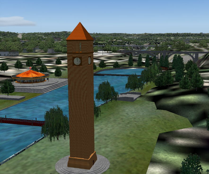 Spokane Area - Looff Carrousel & Clock Tower Area Gmax Scenery Of The Looff Carrousel Area