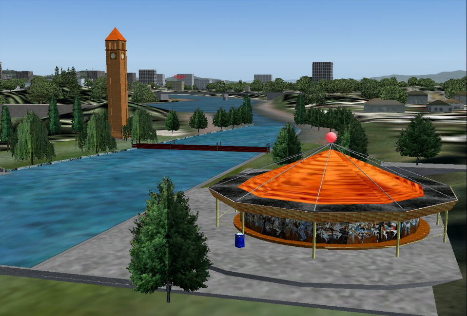 Spokane Area - Looff Carrousel & Clock Tower Area Gmax Scenery Of The Looff Carrousel Area