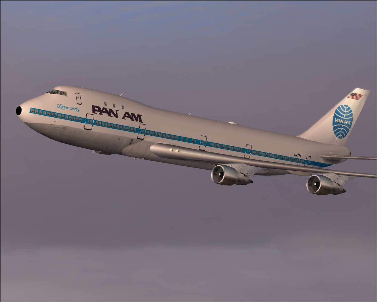 Pan Am 747-121 Reg#N743Pa For Fs2002/2004