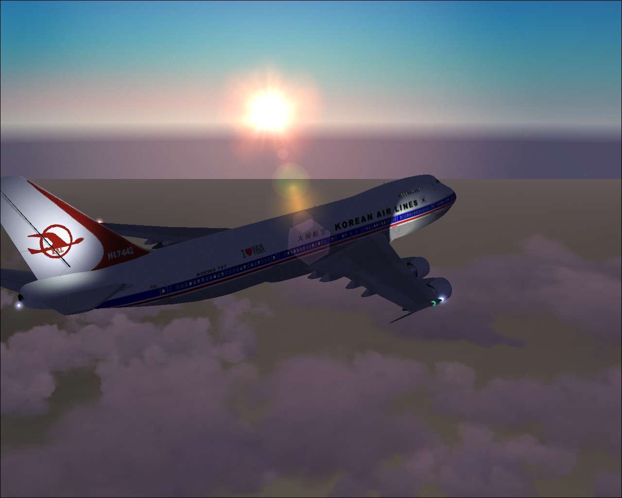Fs2004 Boeing 747-200 Korean Airlines Oc ( Kal007 )