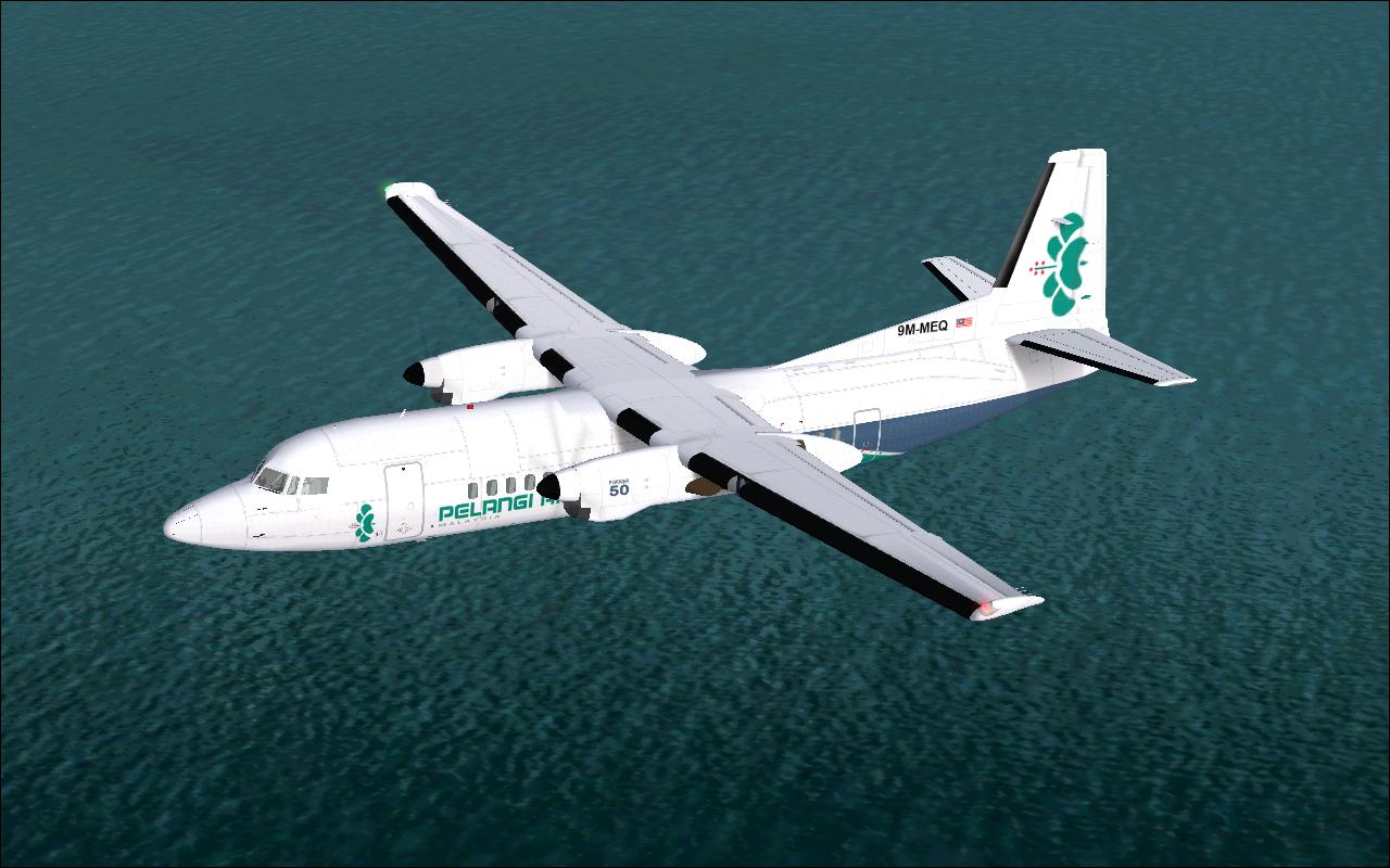 Fs2004 Fokker 50 Pelangi Air The Now Defunct Private Airline From Malaysia, Pelangi Air Us