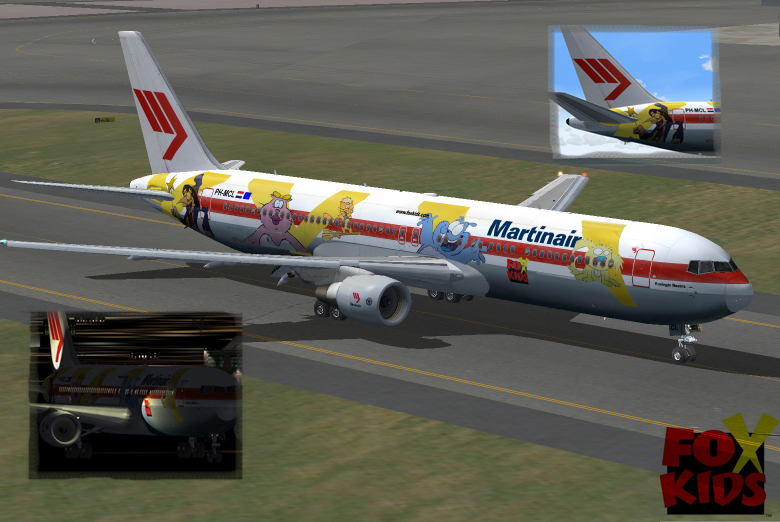 Project Opensky Boeing 767-300 V4 For Fs2004 Exclusively Martinair Oc Fox Kids Airplane Ma