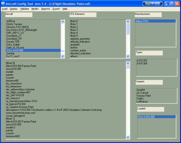 Fs2004 Aircraft Config Tool Version 1.4 For Windows Xp Aircraft Cfg Viewer With Xml Parser