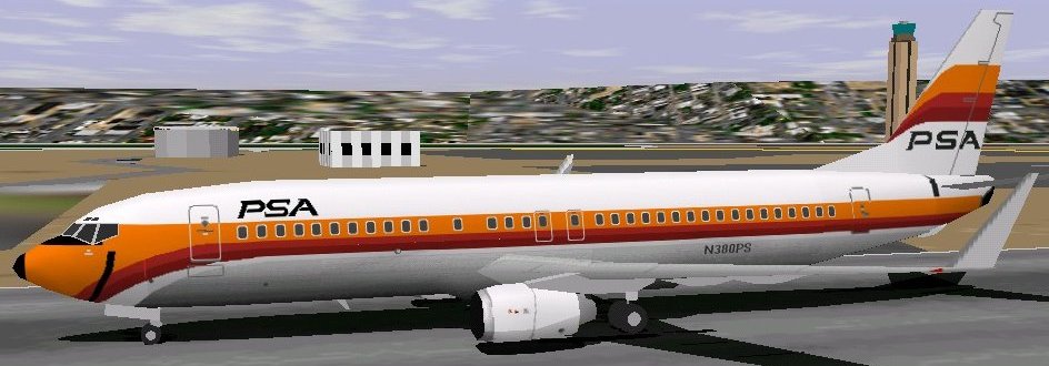 Flightsim Fs2004/Fs98/2000 Psa Boeing 737-814 Catch Our Smile Again!