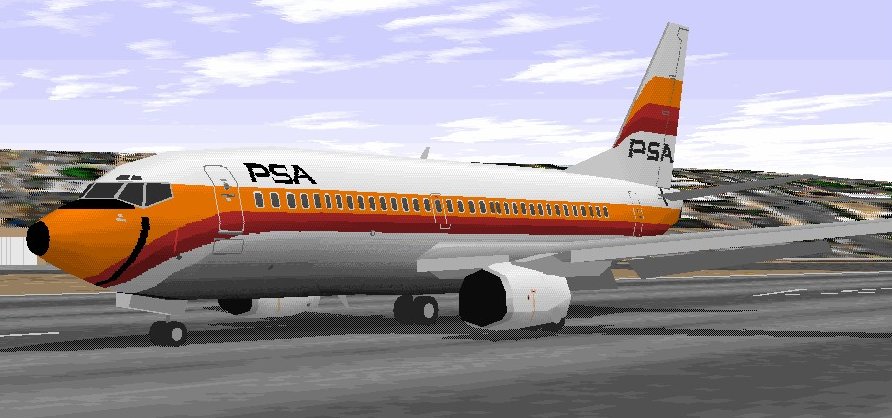 Flightsim Fs2004/Fs98 Psa Boeing 737-514 Catch Our Smile Again!