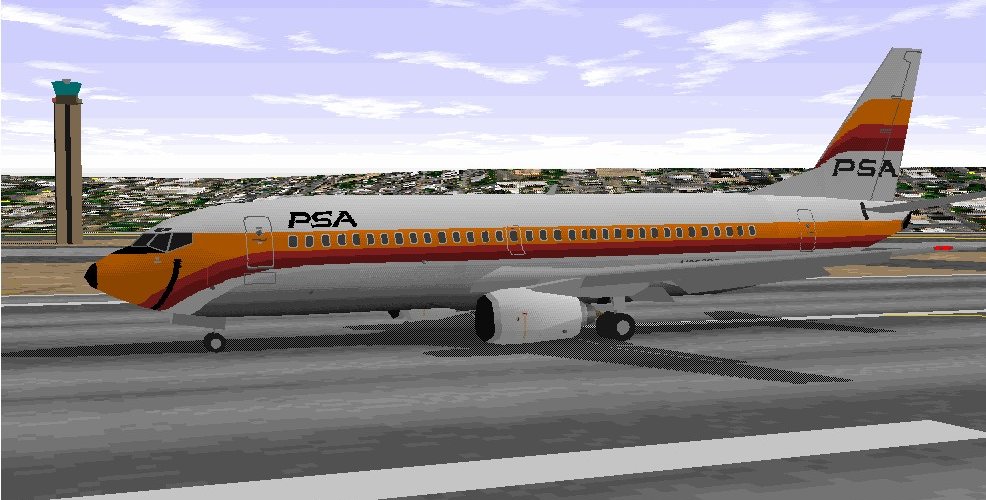 Flightsim Fs2004/Fs98 Psa Boeing 737-314 Catch Our Smile Again!