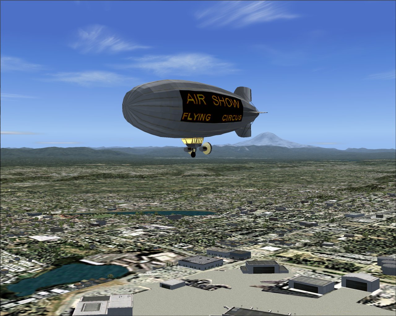 Fs Design Shop Version Of A Blimp For Fs2004.The Airship Gondola,Fuselage Engines And Wind