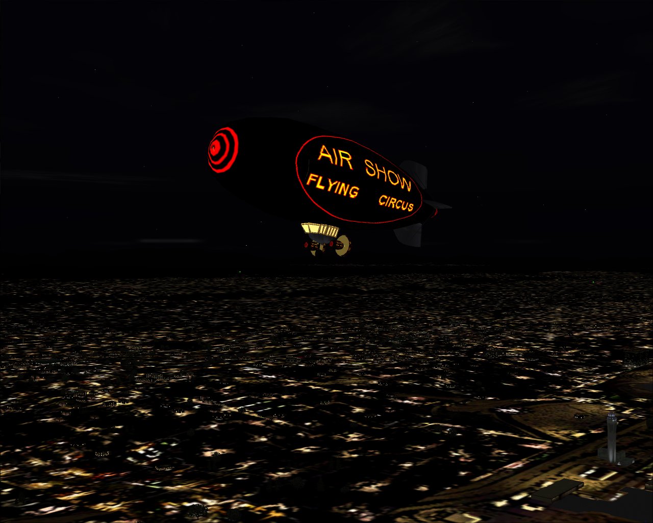 Fs Design Shop Version Of A Blimp For Fs2004.The Airship Gondola,Fuselage Engines And Wind