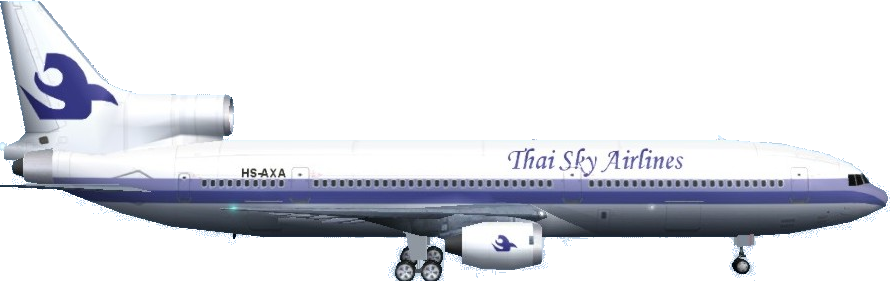 Fs2004/Fs2K2 Lockheed L1011-385 Thai Sky Airlines Model By D.e Waldron Paintkit By Henry T