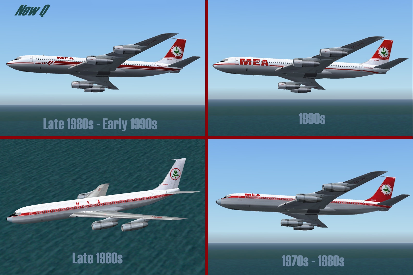 Hjg Fs2004 B707 Mea Textures Repaint - Famous Hjg B707 Repaint Of Four Middle East Airline