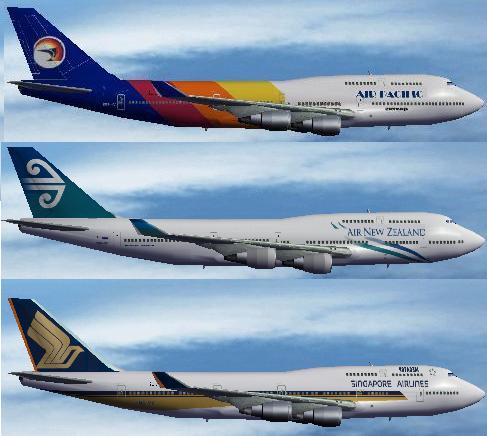Fs2004 - Default 747-400 - 3 Covering/Liveries - Air Pacific, Air New Zealand, Singapore A