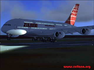 Fs2004 Airbus A380-800 Zuliana Virtual Airlines High Quality Gmax Model Of The Airbus A380