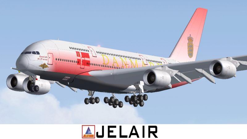 Jelair-Fs2004Addon-Airbus_A380-800_Krone1-Danmark- Krone-1 Is Denmarks Virtual Airforce-On