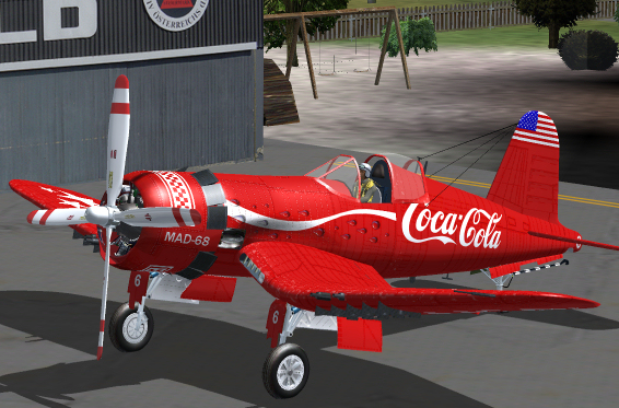 Fs2004 F4U-7 Coca Cola Textures Repaint Contains Textures Only!