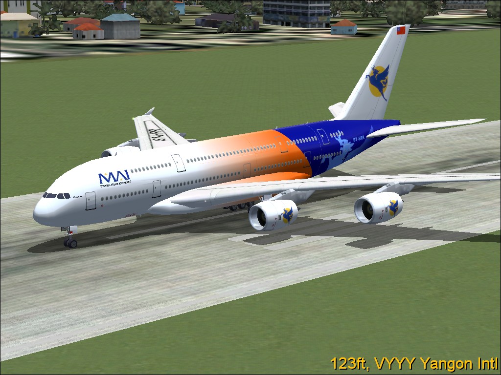 Fs2004 Myanmar Airways International Airbus 380-800 High Quality Gmax Model Of The Airbus