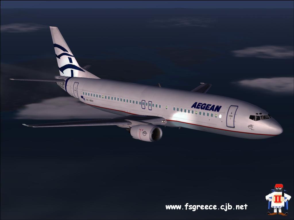 Fs2004 - Boeing 737-400 Aegean Airlines Model: Boeing 737-400 Ffx Repaint: Matteo Arrotta