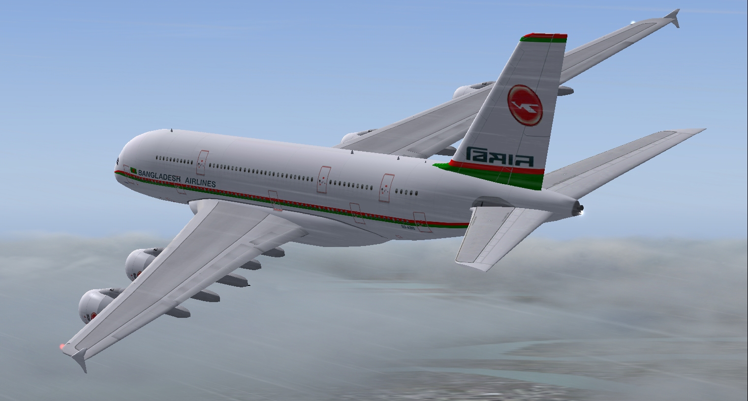 Flightsim Fs2004/Fs9/Fs2004 Biman A380-800 Biman Bangladesh Airlines Home Away From Home,T