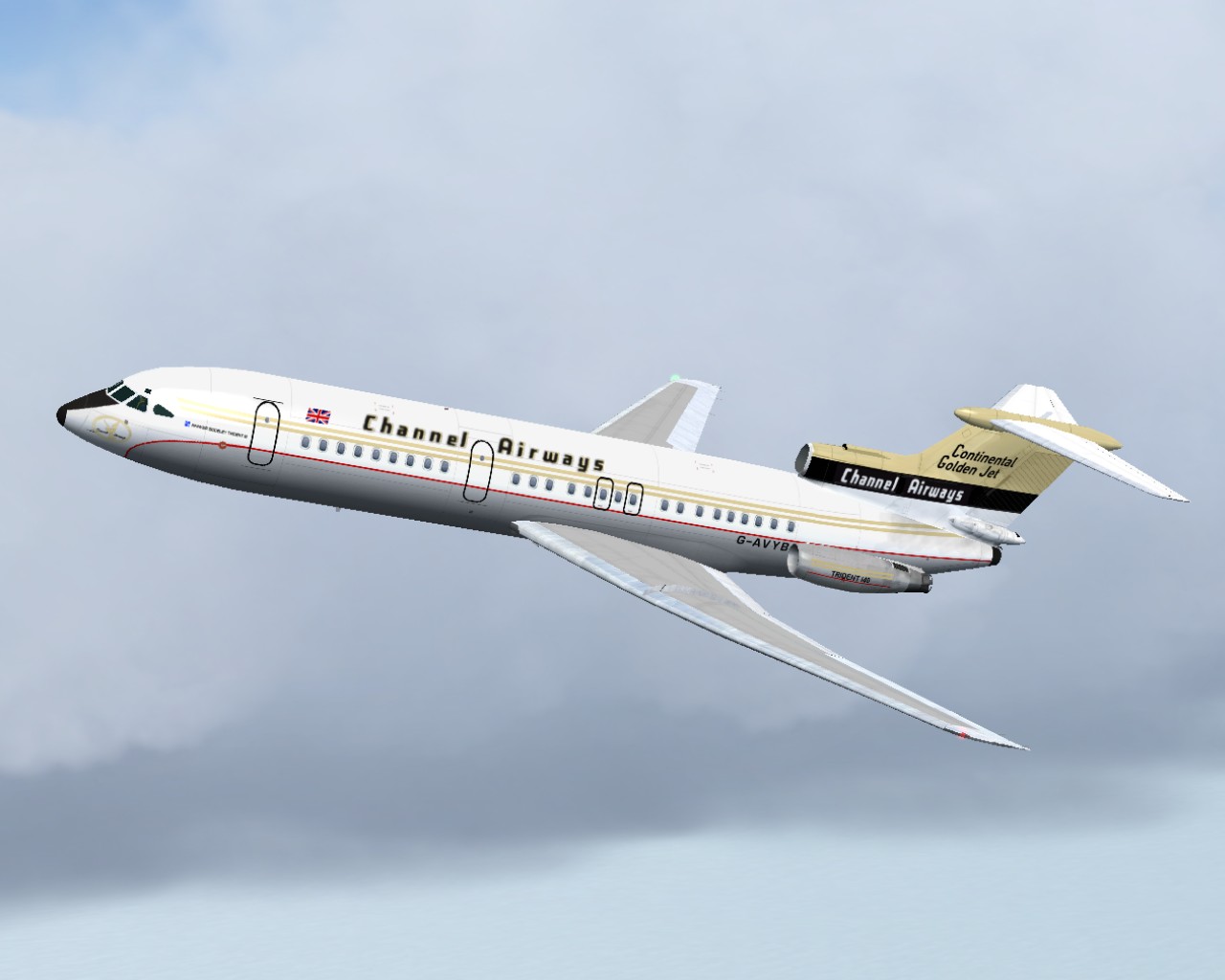 Fs2004 Hs 121 Trident 1E-140 Channel Airways Channel Airways Took The Bold And Ill Advised