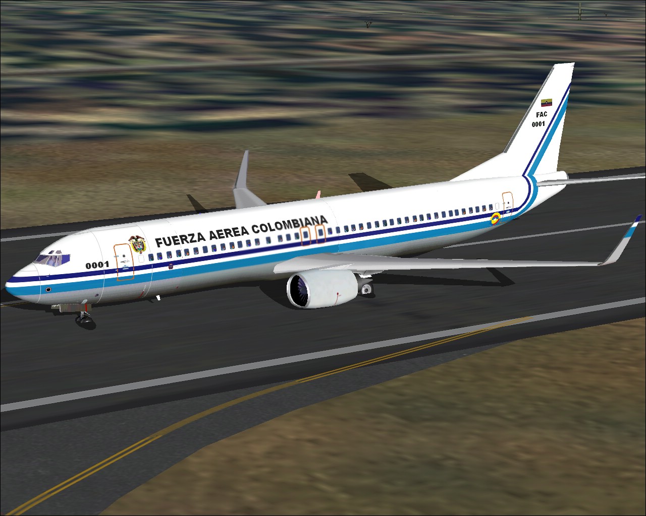 Fs2002/2004 737-800 Fuerza Aérea Colombiana Fac 0001