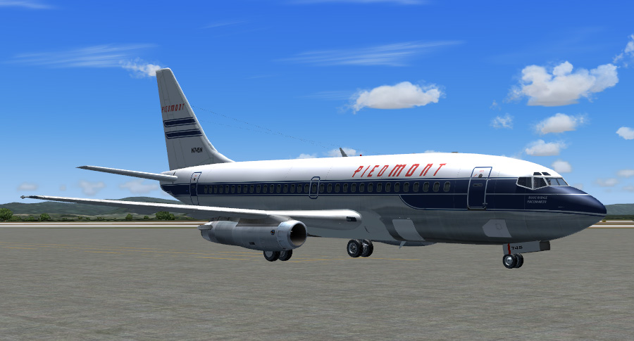 Piedmont Airlines 737-201 Blue Ridge Pacemaker, 1969 Delivery Colors This Texture Set Depi