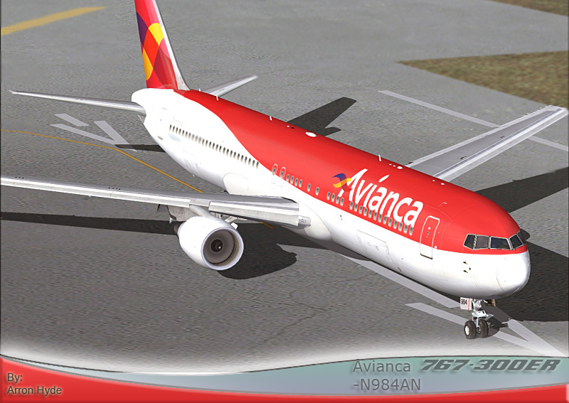 Avianca Boeing 767-300Er V4 For Fs2004 Exclusively Copyrights: Airplane Made By Project Op