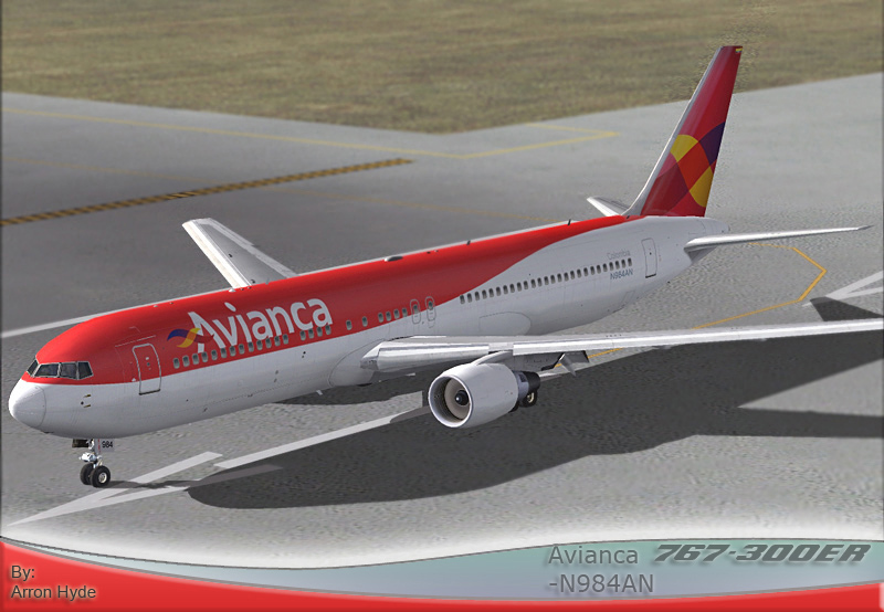 Avianca Boeing 767-300Er V4 For Fs2004 Exclusively Copyrights: Airplane Made By Project Op