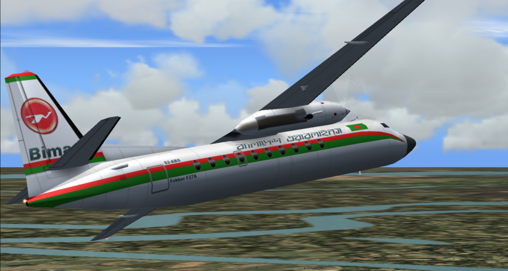 Flightsim Fs2004/Fs9/Fs2004 Biman Fokker-27A (S2-Abg) This Fokker 27A (S2-Abg) Once Soared