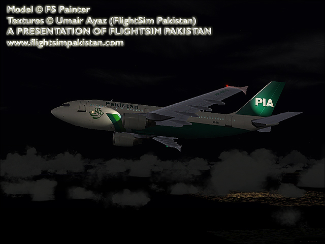 Fs2002/2004 Pia Airbus A310-300 Registration:ap-Beg, Based Completely On Picturerealistic