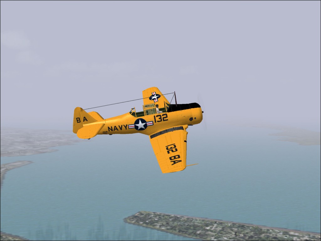Snj-5C For Flight Simulator 2004 Navy Version Of T-6 Texan, With Arrestor Hook For Carrier