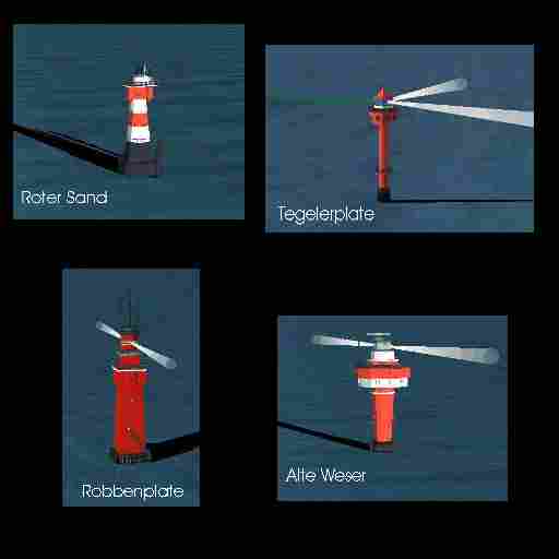 Fs2004 Scenery Wirh 4 Lighthouses At The Weser Entry Into The Northsea