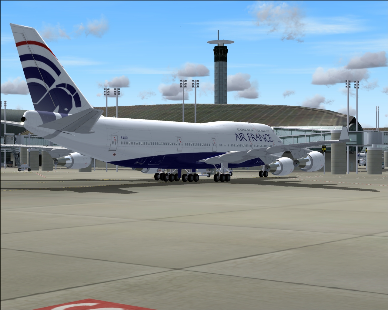 Air France B747-400 New Color Scheme Panel: Flight Simulator B747-400 Panel Sound: Flight — 1