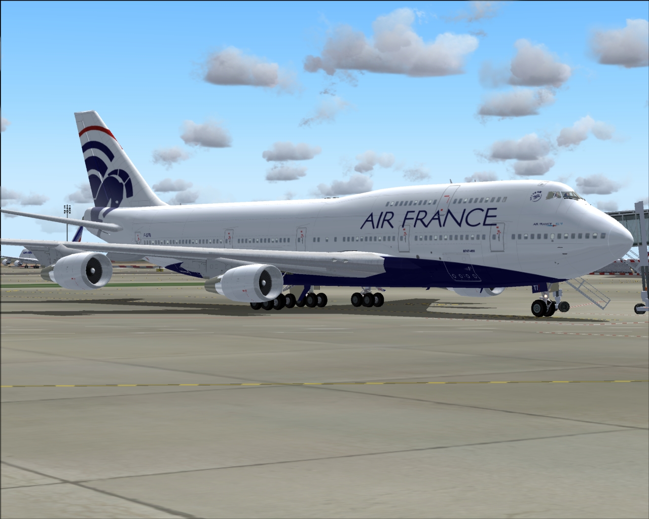 Air France B747-400 New Color Scheme Panel: Flight Simulator B747-400 Panel Sound: Flight
