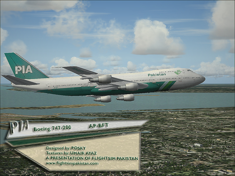 Fs2002/2004 Pia Boeing 747-200 Registration: Ap-Bft.in 90S Classic Livery Of Pakistan Intl